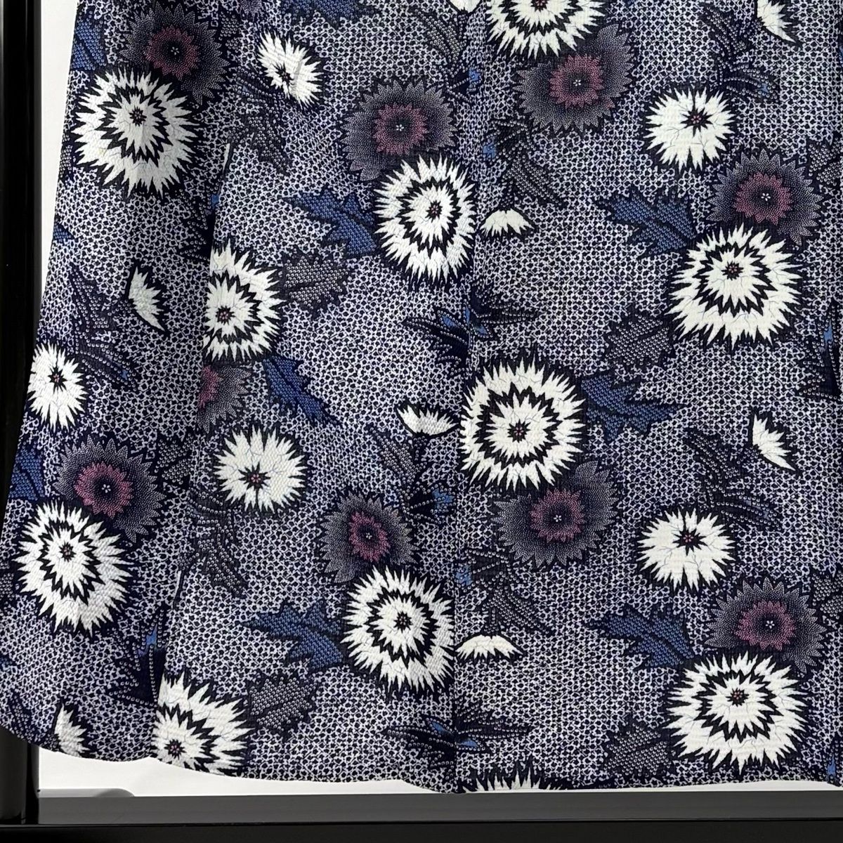 浴衣 身丈154 cm 裄丈66 M 絞り浴衣 菊 紺色 綿