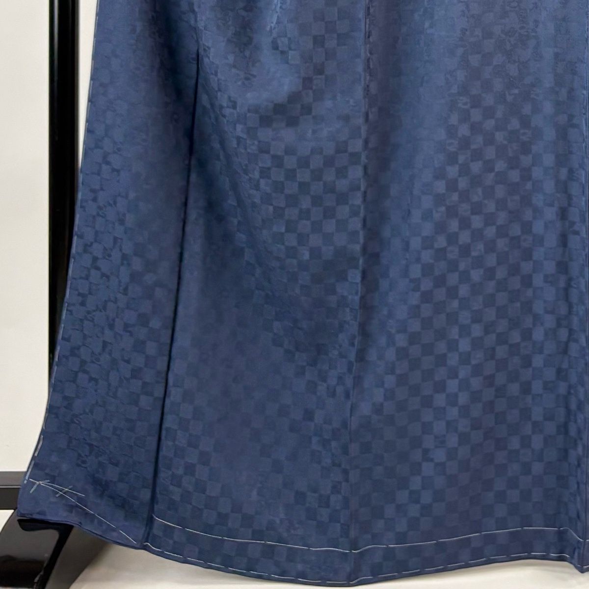 色無地 身丈166 cm 裄丈69 L 袷 地紋 紺色 正絹 名品