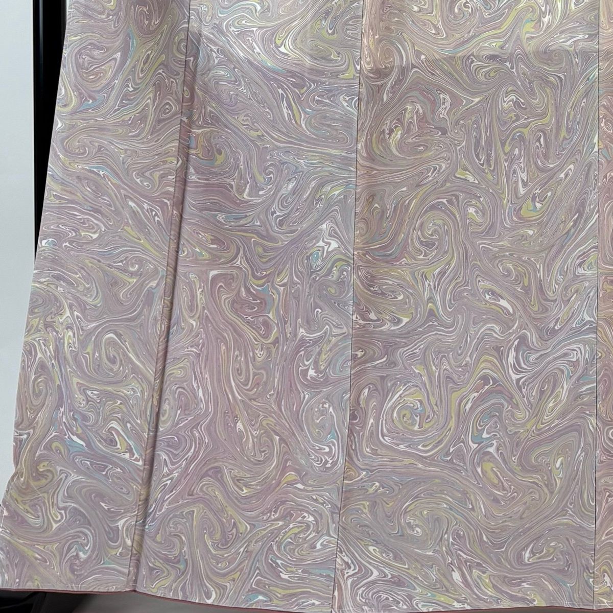 小紋 身丈167 cm 裄丈66 M 袷 薗部正典 落款 墨流し 薄紫 正絹 名品