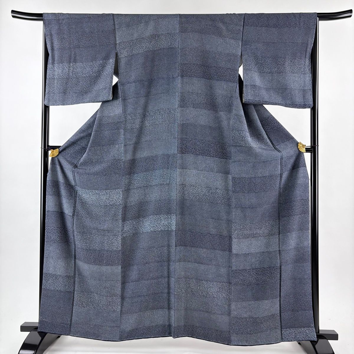 美品】 江戸小紋 身丈162cm 裄丈66.5cm M 袷 鈴乃屋 寄せ柄 文字文 藍