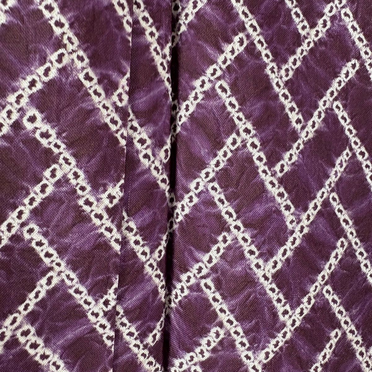  小紋 身丈158 5 cm 裄丈64 M 袷 幾何学模様 紫 正絹 小紋 着物