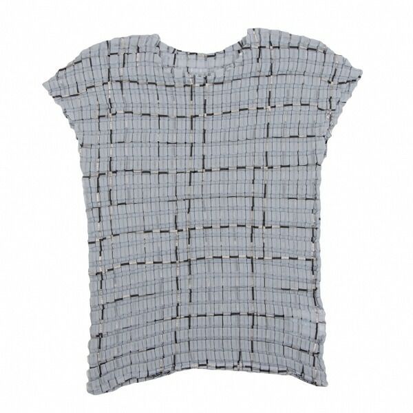 イッセイミヤケ ミーISSEY MIYAKE me グリットチェック織りシースルー