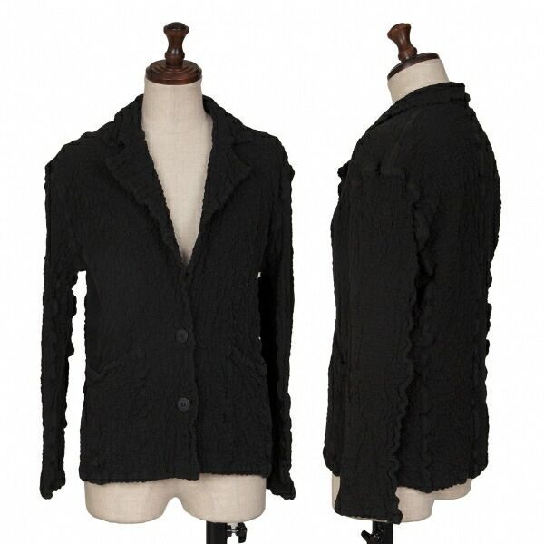 イッセイミヤケ ミーISSEY MIYAKE me 染めカリフラワージャケット 黒F