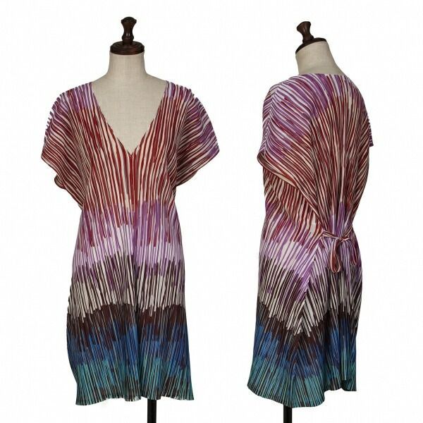 プリーツプリーズPLEATS PLEASE カラフルプリントウエストベルト付き