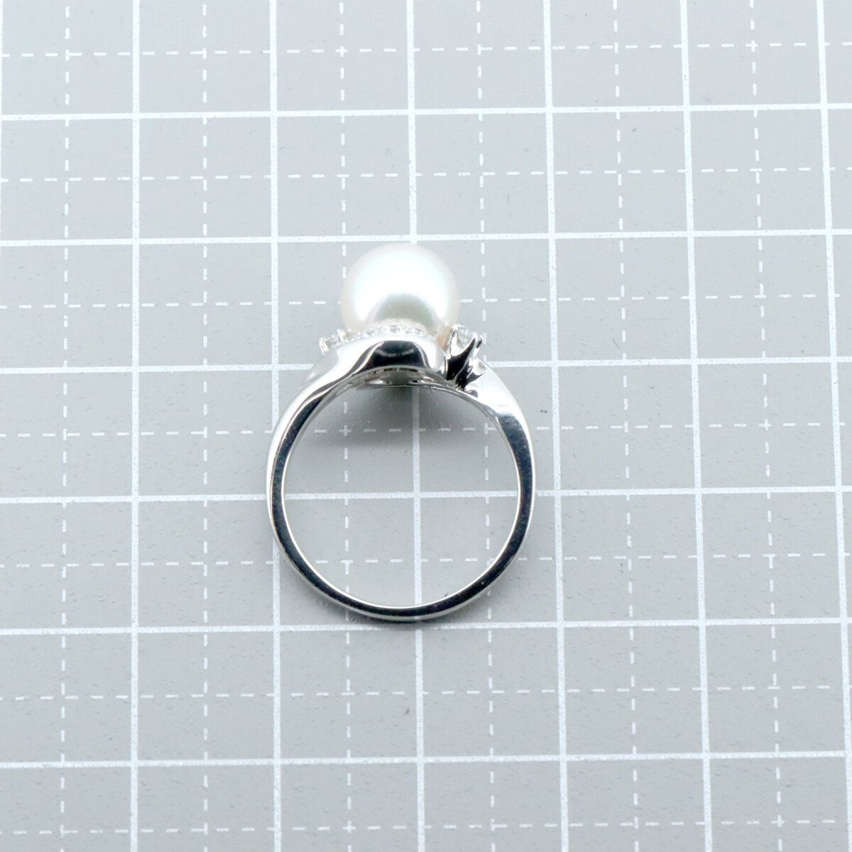 ミキモト パールダイヤモンド リング 指輪 10.5号 8.4ミリ Pt950