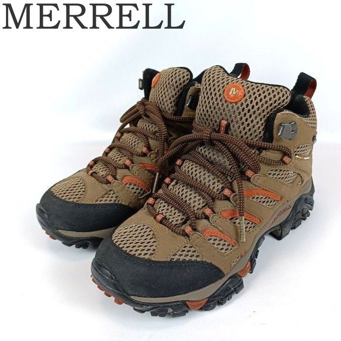 MERRELL メレル モアブ ミッド ゴアテックス トレッキングシューズ US 6 UK 3.5 EUR 36 23 cm相当 ブラウン系 登山靴 ビブラムソール