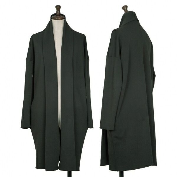 プリーツプリーズPLEATS PLEASE ポリショールカラーボタンレスロング