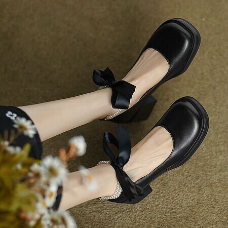 種類9：ホワイト/25cm 可愛いリボン パール パンプス (T)