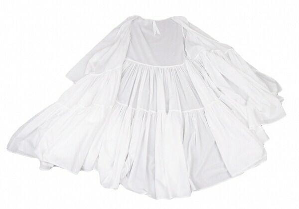 マーレットMerlette コットンギャザー切替カシュクールワンピース 白F