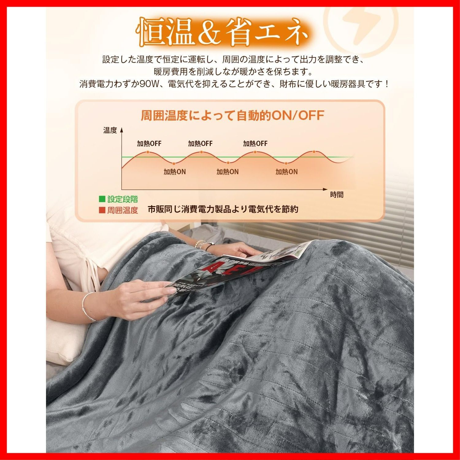  電気ひざ掛け 3分速暖 恒温加熱 ダニ退治 7段階温度調整 6段階切タイマー 188 130 cm 大きいサイズ＆フランネル 起毛 電気ブランケット ふわふわ 暖房器具 省エネ 自動電源オフ 過熱保護 掛け敷き兼用 丸洗い可 厚手生地 毛玉なし 頭寒足熱 防寒対 その他 文房具 事務用品