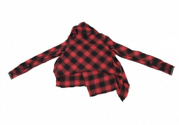 ルグランブルーL.G.B ストールネック2wayチェックシャツカーディガン