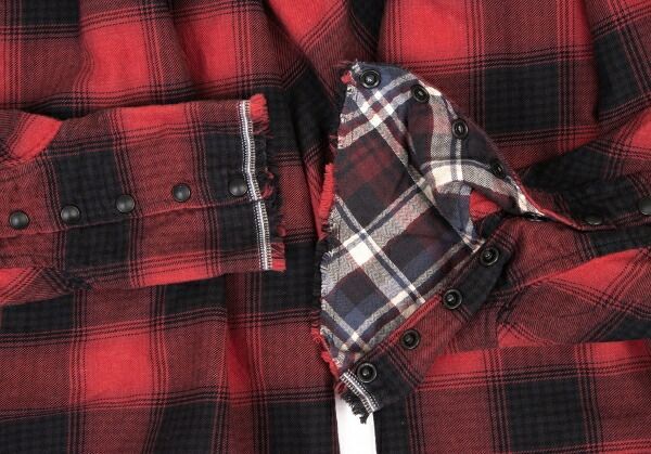 ルグランブルーL.G.B ストールネック2wayチェックシャツカーディガン