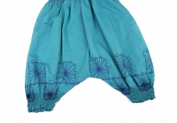 イッセイミヤケ　me ミーサルエルパンツ 花模様柄　ウエストゴム　刺繍　L イッセイミヤケ me ミーサルエルパンツ 花模様柄 ウエストゴム 刺繍 L