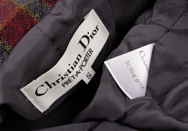 クリスチャンディオールChristian Dior ウールブロックチェック