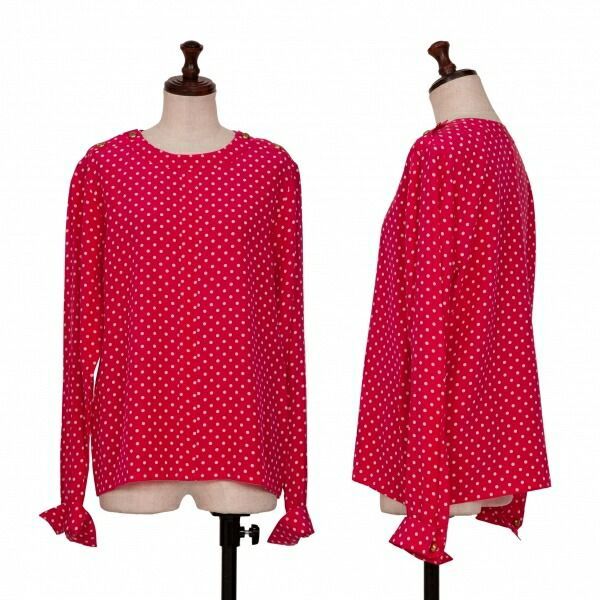 希少 シャネル ココマーク シルク ボウタイ ブラウス 赤 M レディース 希少 シャネル ココマーク シルク ボウタイ ブラウス 赤 M レディース