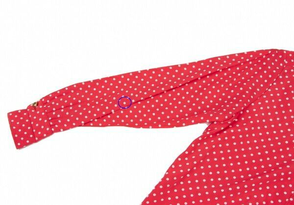 シャネルCHANEL ココボタンシルクドットブラウス 赤白36 - メルカリ