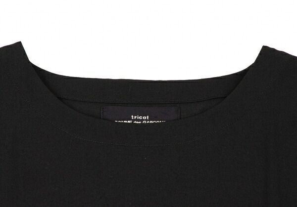 希少 トリコ コムデギャルソン ノースリーブ ロングワンピース ブラック 黒 トリココムデギャルソンtricot COMME des GARCONSウエストギャザー切替