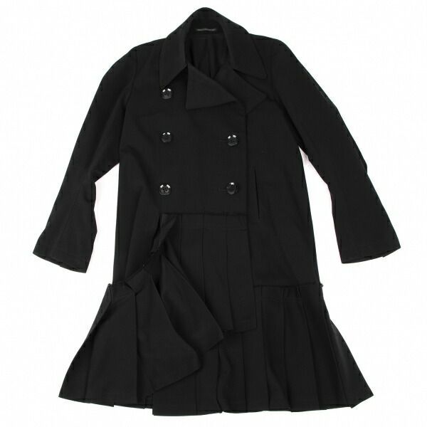 ヨウジヤマモト ファムYohji Yamamoto FEMME ウール裾プリーツ切替