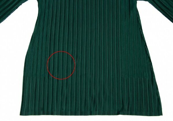プリーツプリーズPLEATS PLEASE プリーツハイネックトップス 深緑3