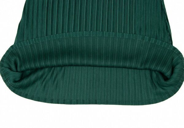 プリーツプリーズPLEATS PLEASE プリーツハイネックトップス 深緑3