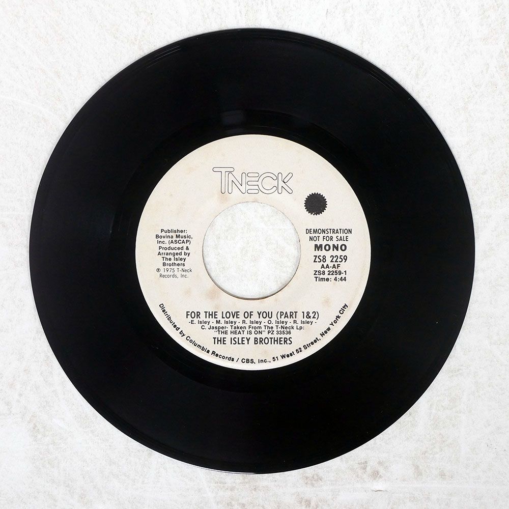 見本盤 US盤 ISLEY BROTHERS/FOR THE LOVE OF YOU/T-NECK ZS82259 7