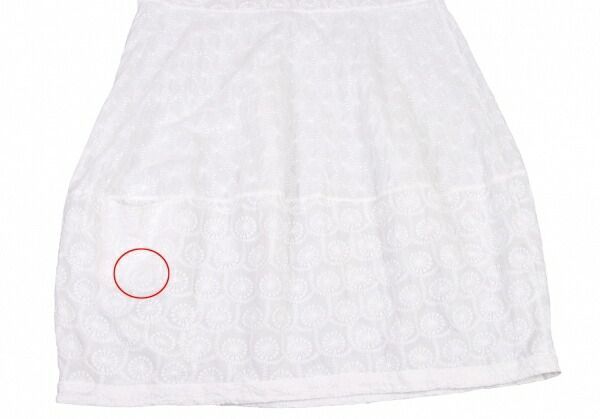 イッセイミヤケ HAAT☆コットン刺繍ノースリーブワンピース 2 ホワイト イッセイミヤケ ハートISSEY MIYAKE HaaT コットン総柄刺繍フレンチ