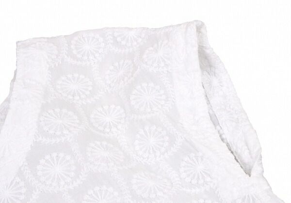 イッセイミヤケ HAAT☆コットン刺繍ノースリーブワンピース 2 ホワイト イッセイミヤケ ハートISSEY MIYAKE HaaT コットン総柄刺繍フレンチ