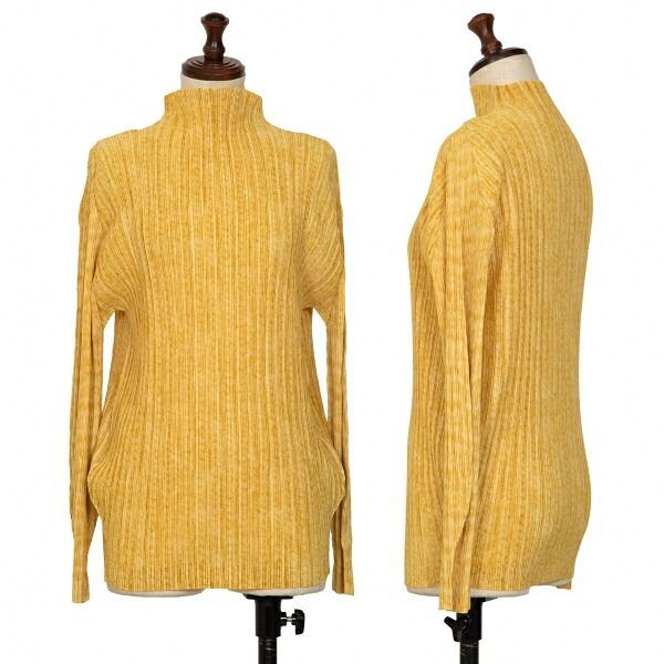 プリーツプリーズPLEATS PLEASE マーブルプリントハイネックカットソー