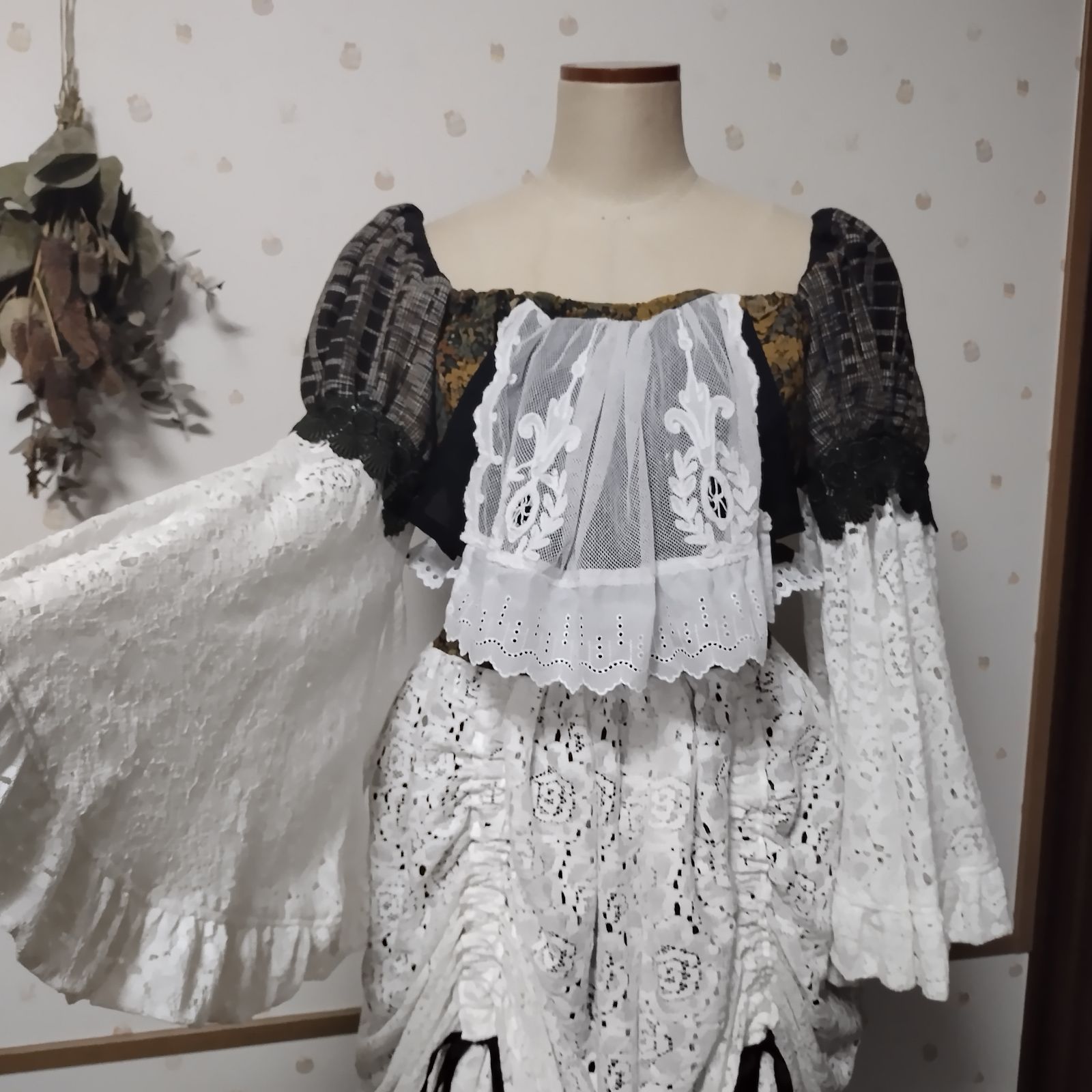 着物リメイク そこにある幸福 トップスとスカートのset