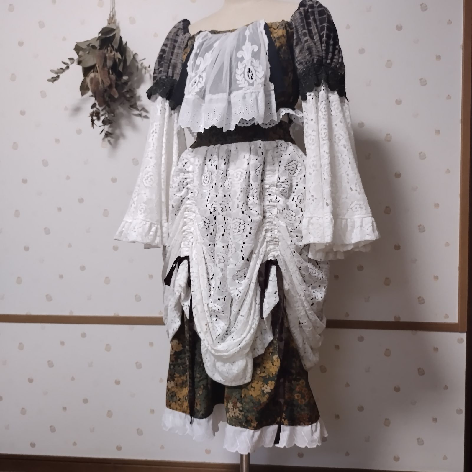 着物リメイク そこにある幸福 トップスとスカートのset