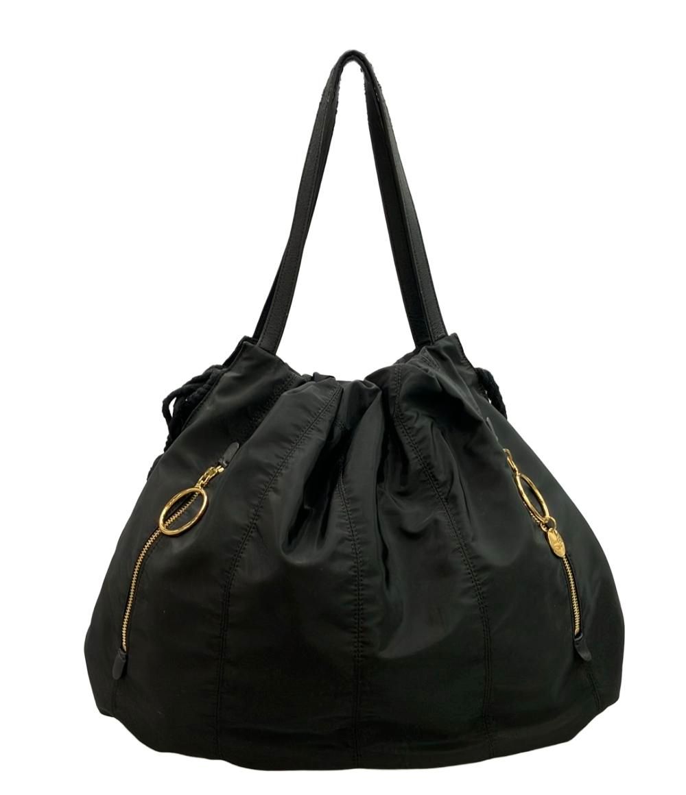 シーバイクロエ SEE BY CHLOE トートバッグ ジップファイル レザー 黒