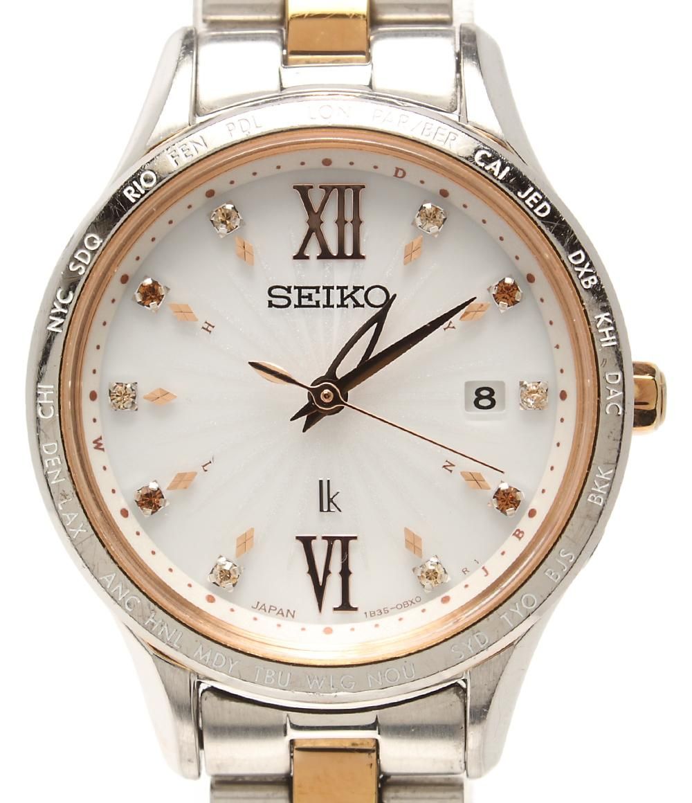 セイコー 腕時計 lk ルキア 1 B 35 0 AS ソーラー ホワイト レディース SEIKO