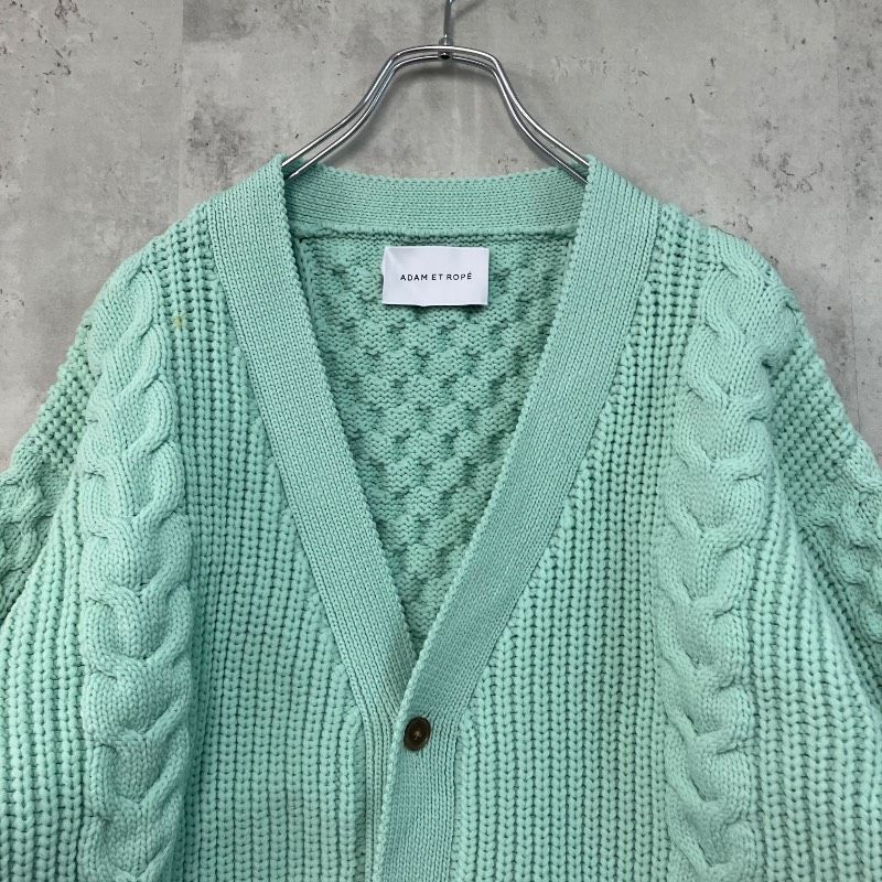 ADAM ET ROPE アダムエロペ ケーブル編み ニット カーディガン M