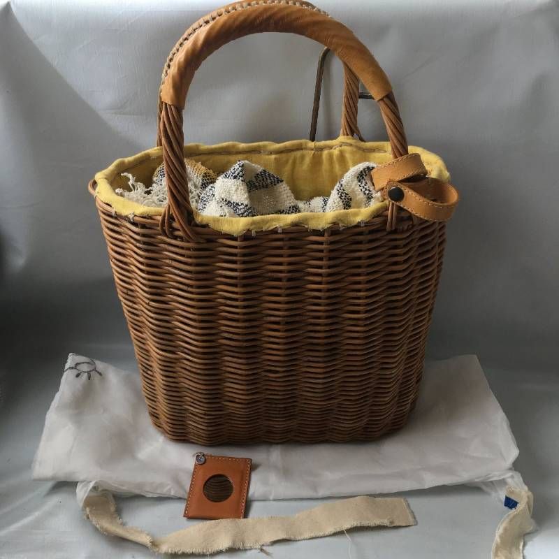 美品 ebagos (エバゴス) 完売 ブライドルレザー 紅藤 カゴ バッグ