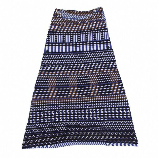 イッセイミヤケISSEY MIYAKE 幾何学柄ノースリーブプリーツワンピース