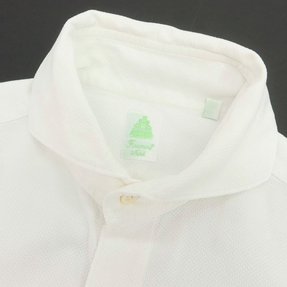 中古】フィナモレ Finamore コットン ホリゾンタルカラー ドレスシャツ