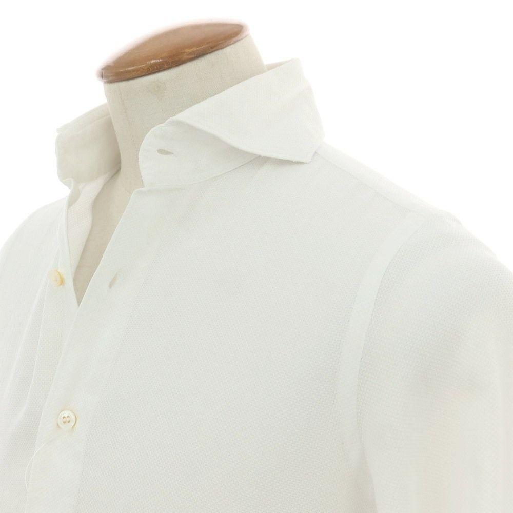 中古】フィナモレ Finamore コットン ホリゾンタルカラー ドレスシャツ