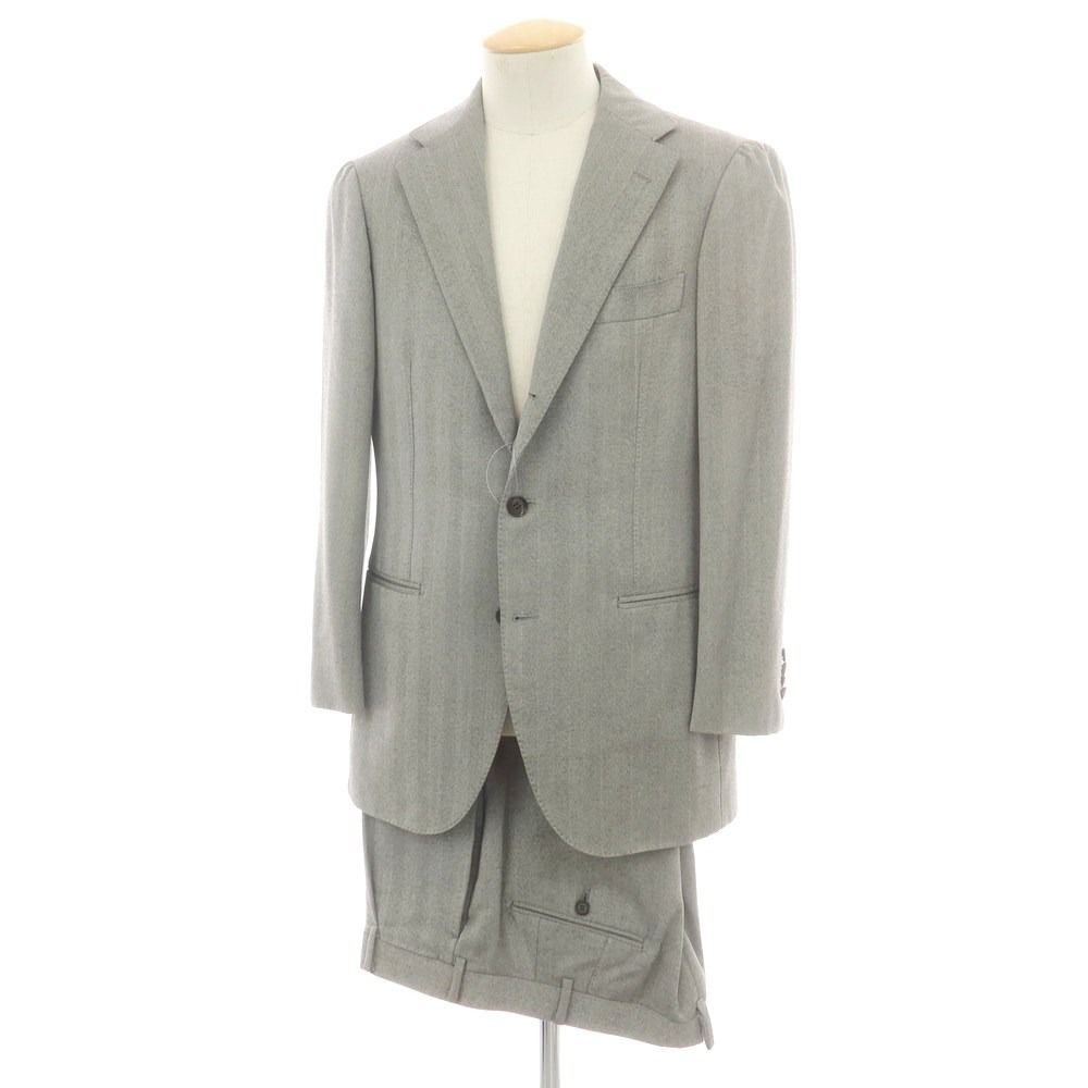 ストラスブルゴ ウール ヘリンボーン 3つボタンスーツ グレー サイズ44 メンズ