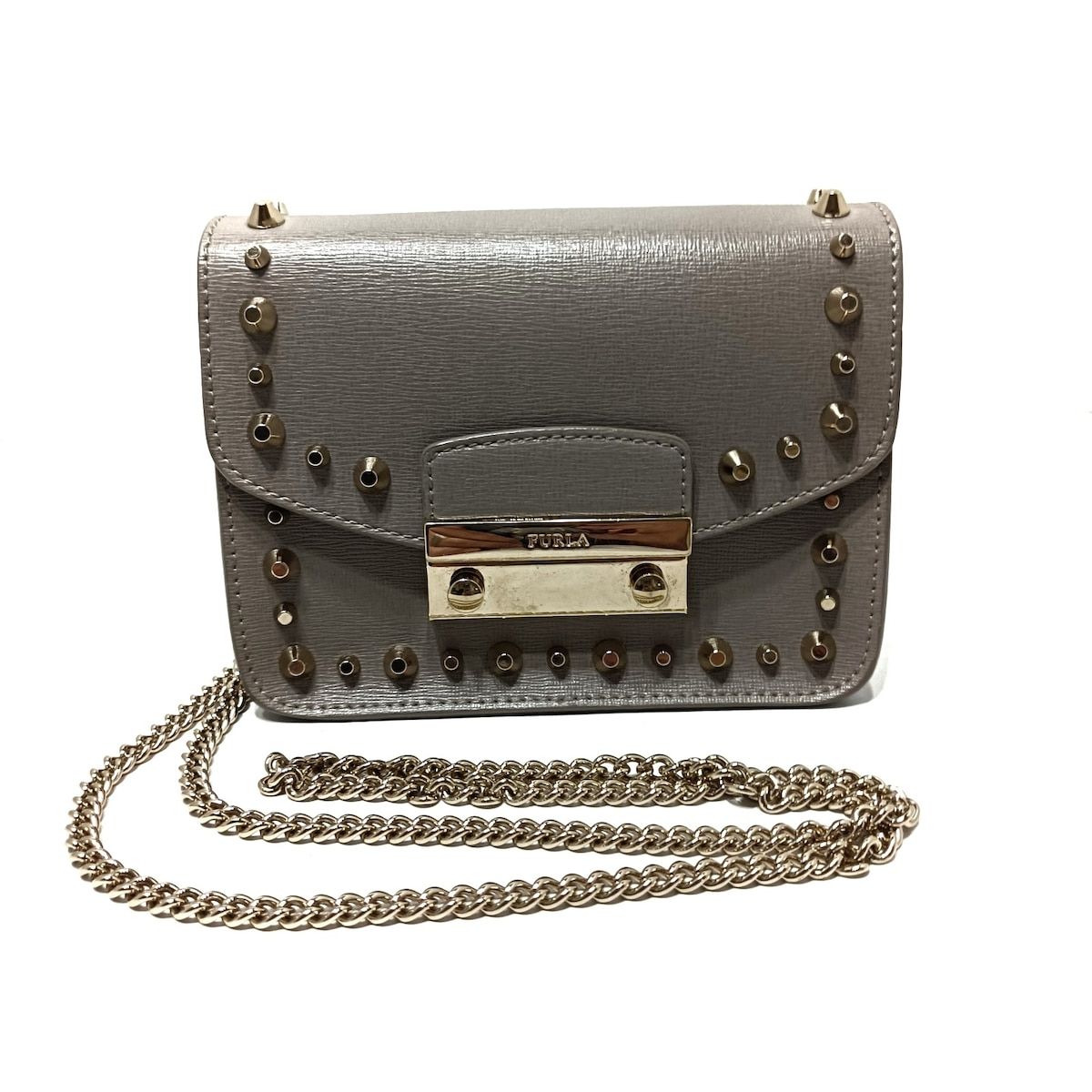 FURLA(フルラ) ショルダーバッグ美品 ジュリア グレーベージュ