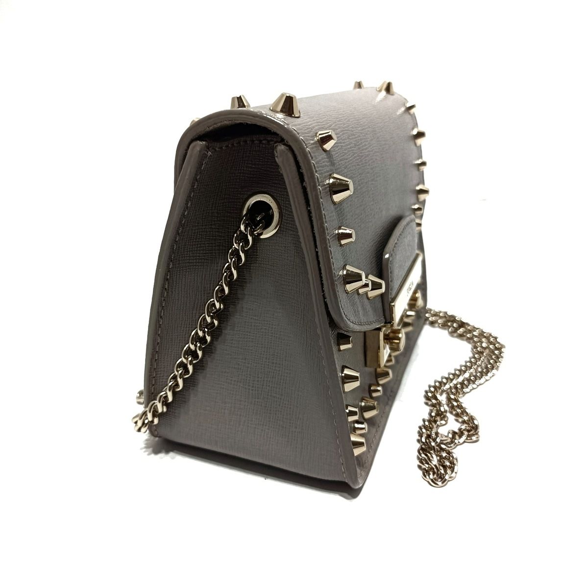 1円 FURLA フルラ メトロポリス レザー G金具 チェーン ショルダー 