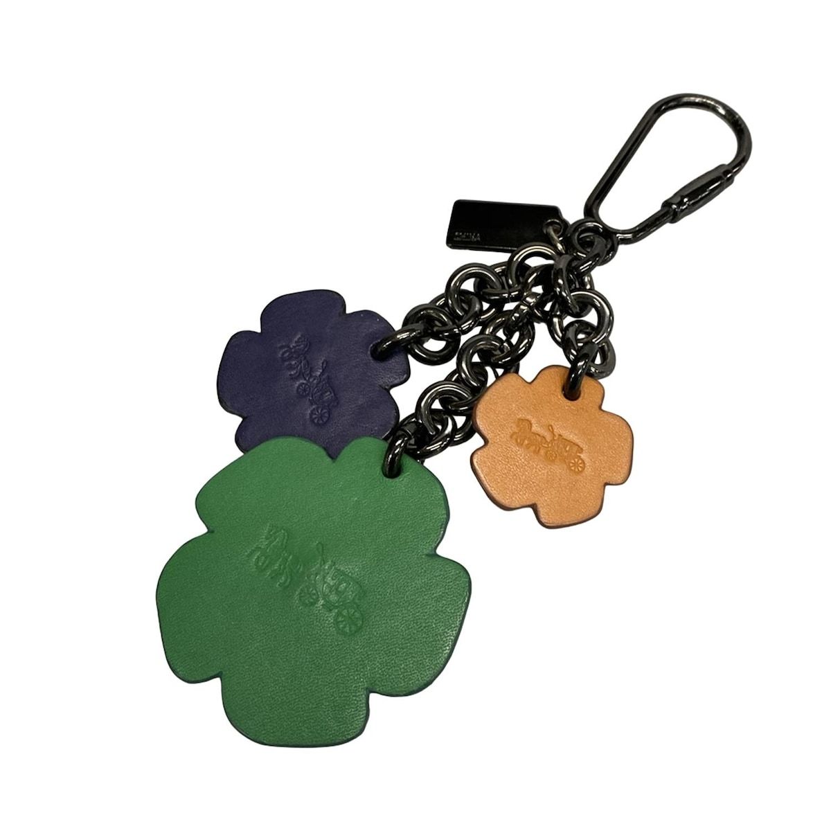 COACH コーチ キーホルダー チャーム グリーン ブルー ライトブラウン 黒 フラワー レザー