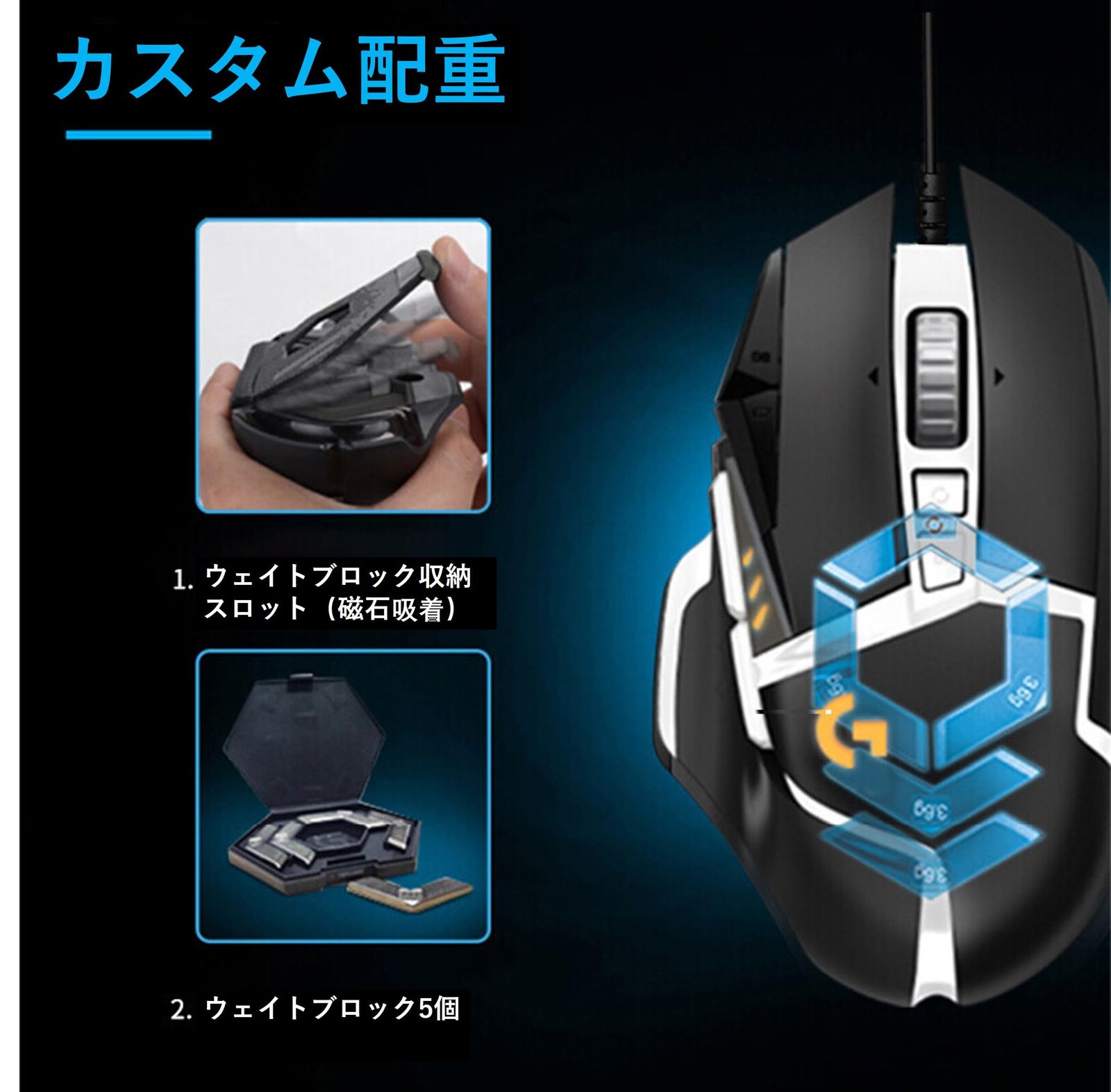  Y-M G 502 Hero SE Special Edition ゲーミングマウス 多ボタン RGB 有線 kobuta書付 海外 マウス本体 マウス トラックボール