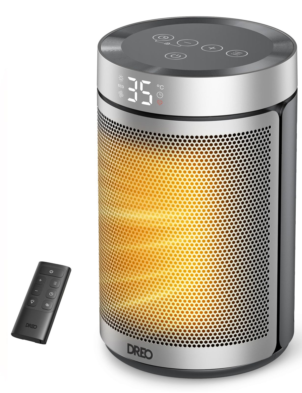 DREO セラミックヒーター 小型 足元ヒーター 2025冬 電気ファンスヒーター 軽量 ECO恒温モード 節電40 1200 W 10畳 1000 800 省エネ 転倒オフ 過熱保護 12 Hタイマー 脱衣所 足元 手元 オフィス デスク 寝