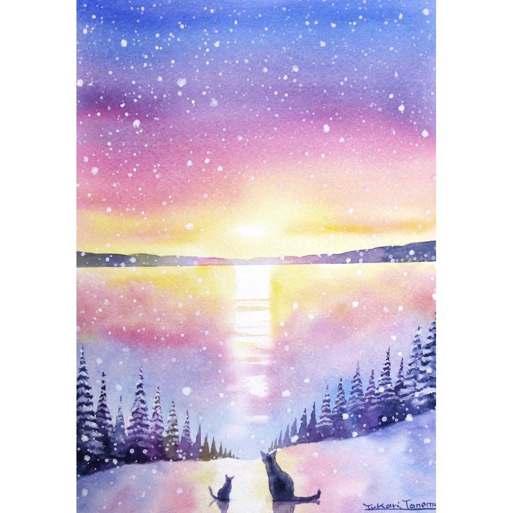 原画）雪の旅【SMサイズ／水彩画／#2909】 - メルカリ