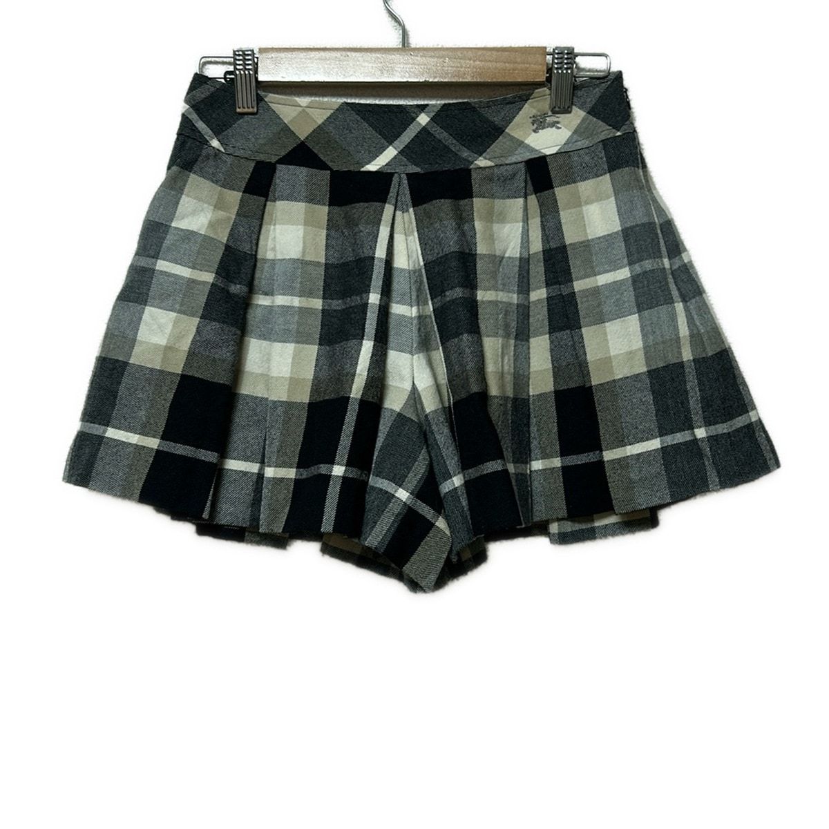 Burberry Blue Label バーバリーブルーレーベル ショートパンツ サイズ38 M レディース 黒 ベージュ グレー チェック柄