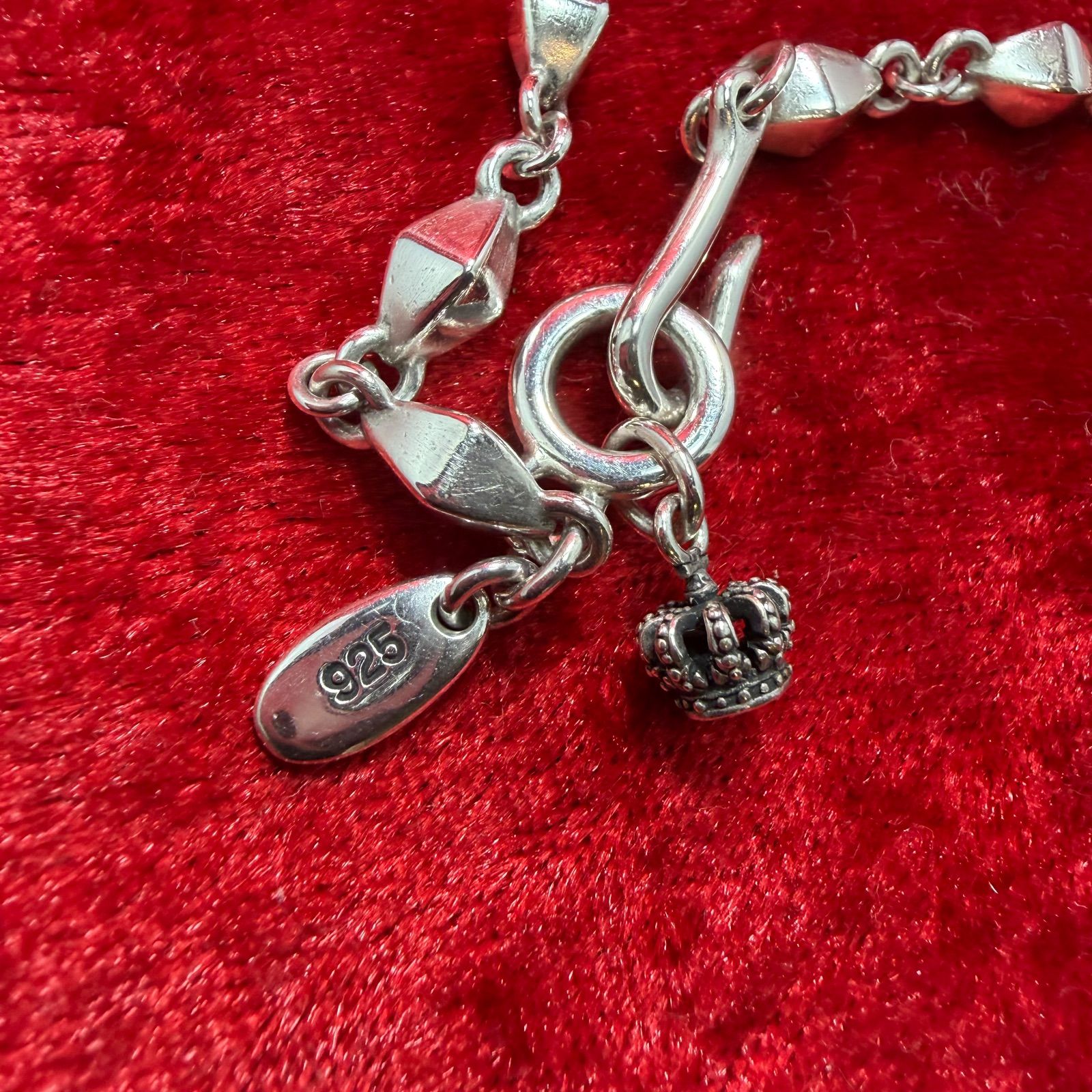 美品 クロスウィズクラウン＋PICCADILLY チェーンx50cm ジャスティン