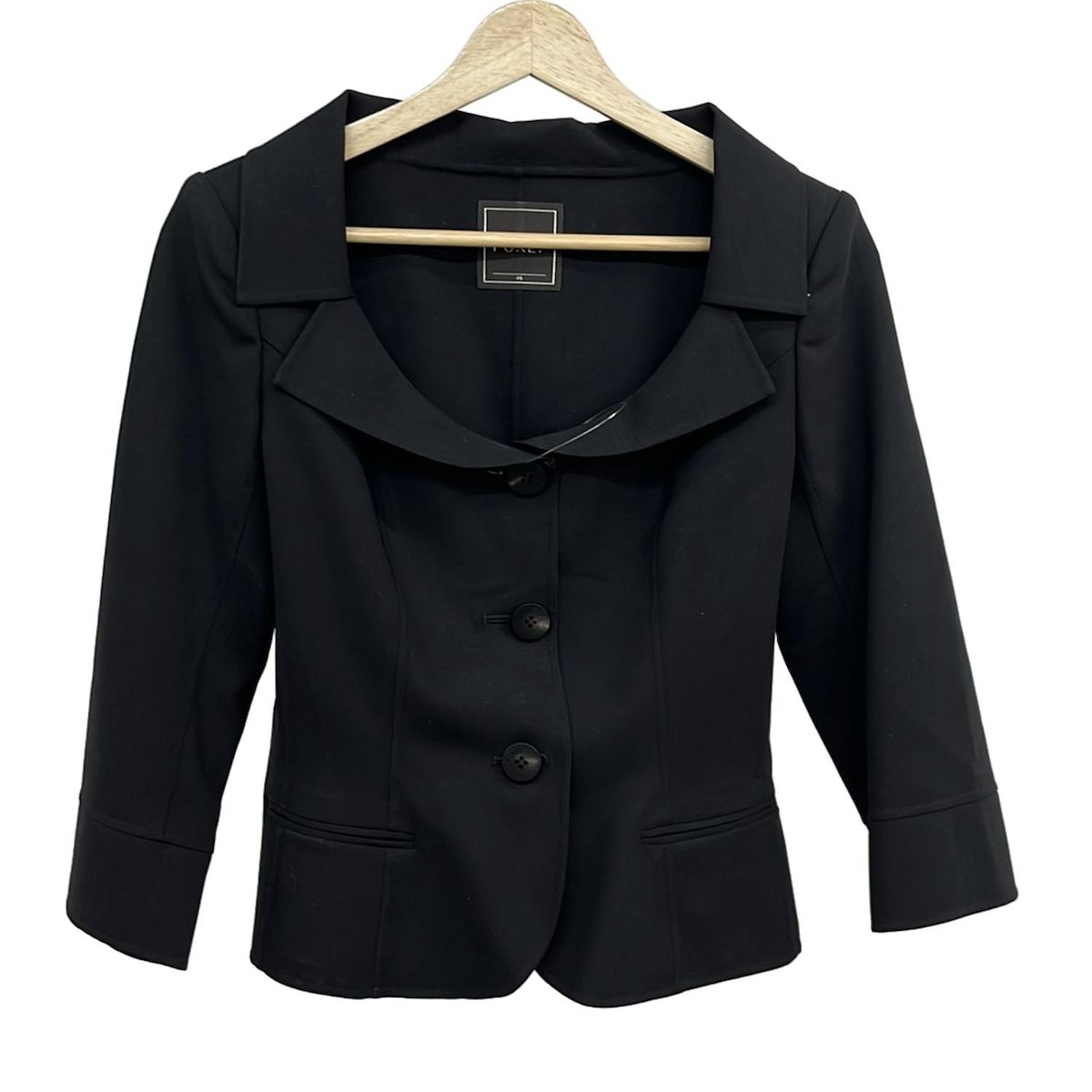 美品★FOXEY/フォクシーストレッチ ジャケット　ブラック　40 FOXEY(フォクシー) ジャケット サイズ40 M レディース美品 - 23261 黒