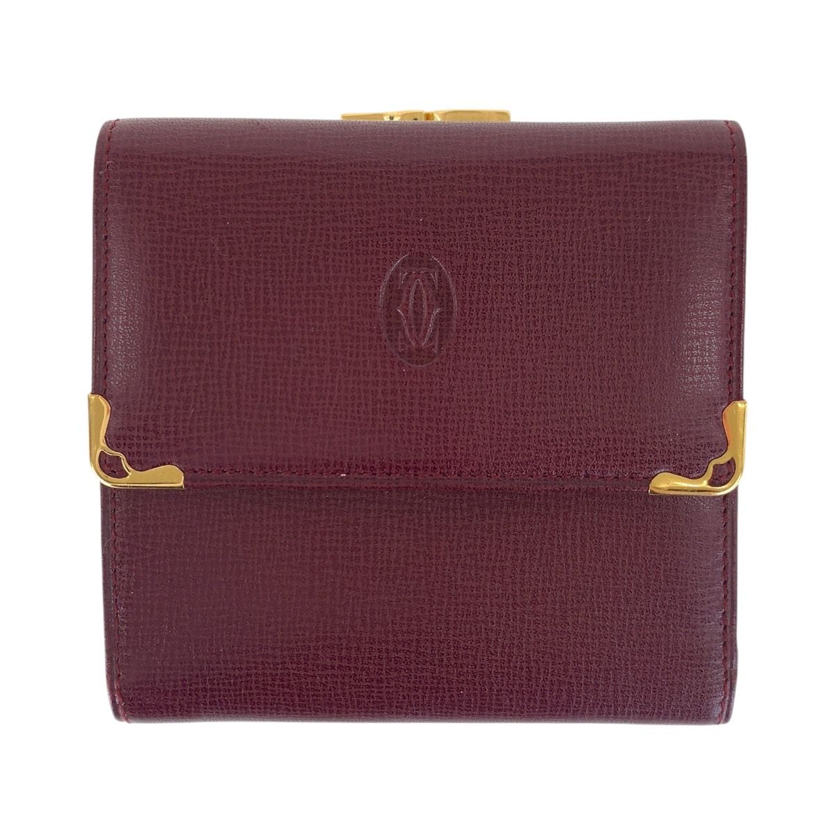 □極美品□ Cartier カルティエ マストライン レザー 三つ折り 財布