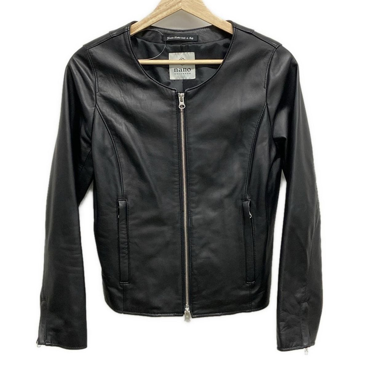 nano universe ナノユニバース ライダースジャケット サイズ38 M レディース - 黒 長袖|春|秋