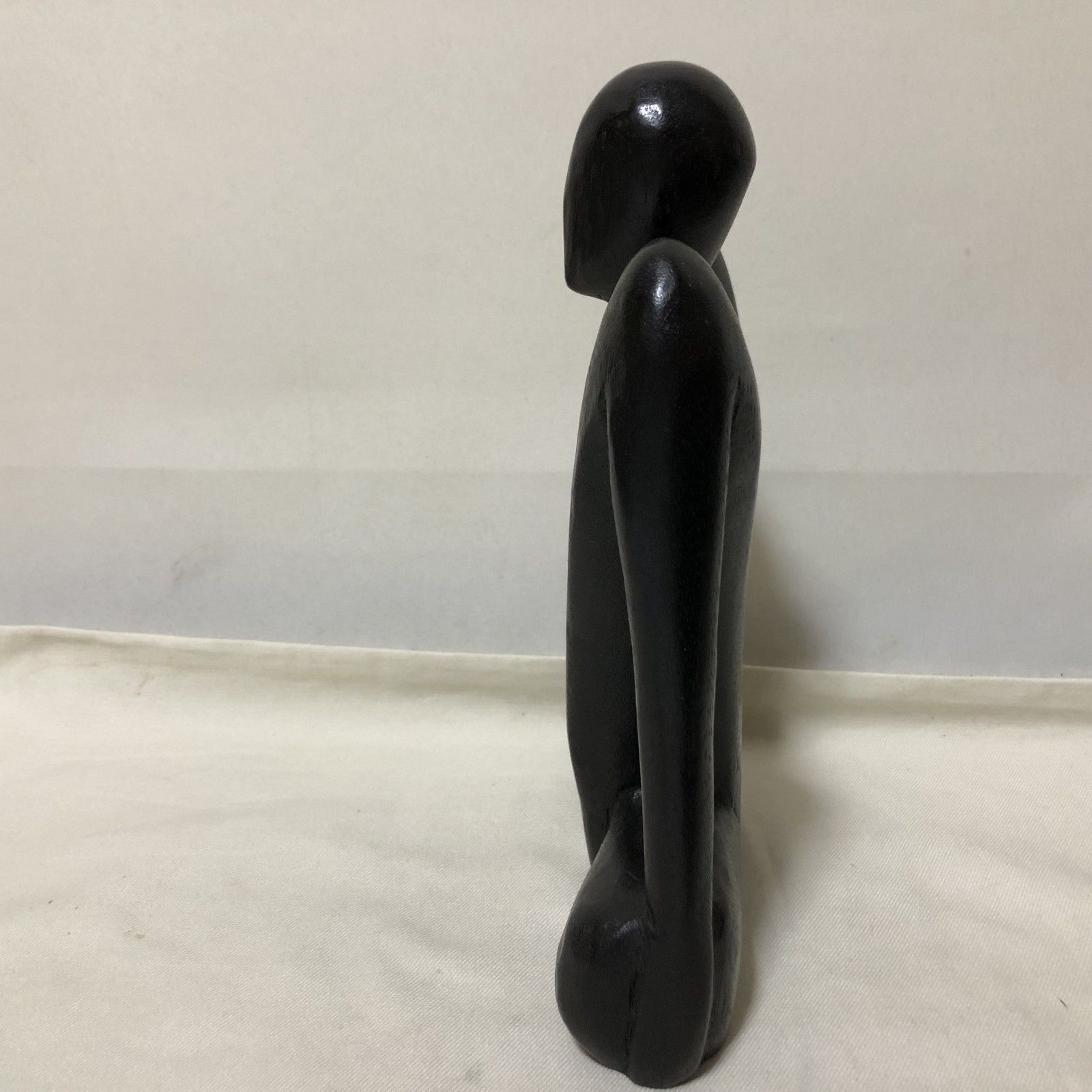 ☆376 木製 オブジェ 抽象彫刻 人型 ヒューマン 黒 ブラック 置物